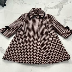 Neiman‎ Marcus Helena Girls Swing Houndstooth Wool Dress  Coat. Size 2T